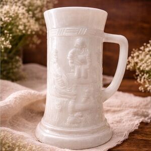 Milk Glass Beer Stein‎ Mug